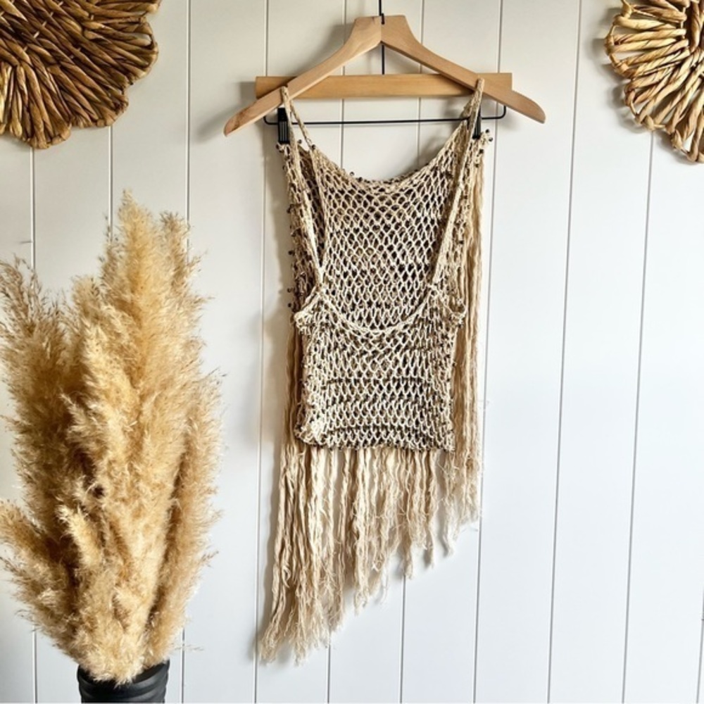 NEW Free People x FLOOK the Label beaded dress Large crochet coverup